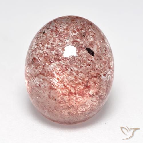7.14ct طبيعي وردى توت العليق كوارتز الفراولة, بيضوي, نصف شفاف