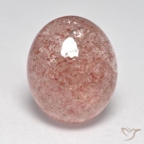 5.78ct طبيعي وردي فاتح كوارتز الفراولة, بيضوي, نصف شفاف