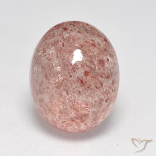 3.90ct طبيعي وردى ترابى كوارتز الفراولة, بيضوي, نصف شفاف