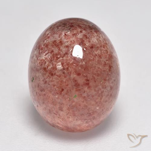 5.97ct طبيعي وردى لامع كوارتز الفراولة, بيضوي, نصف شفاف