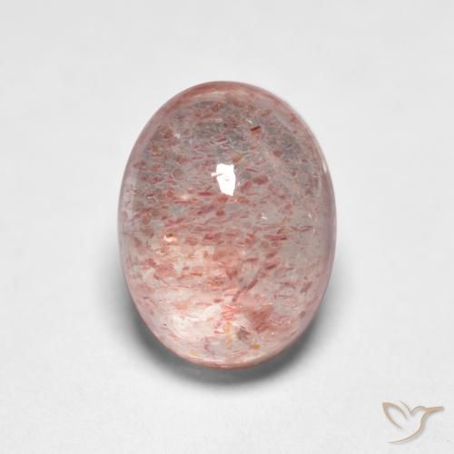 1.76ct طبيعي وردي فاتح كوارتز الفراولة, بيضوي, شفاف