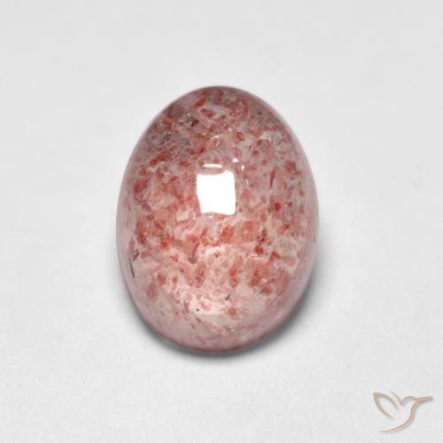 1.58ct طبيعي وردى متوسط كوارتز الفراولة, بيضوي, شفاف