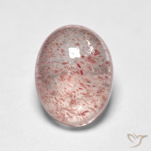 1.43ct طبيعي وردي فاتح كوارتز الفراولة, بيضوي, شفاف