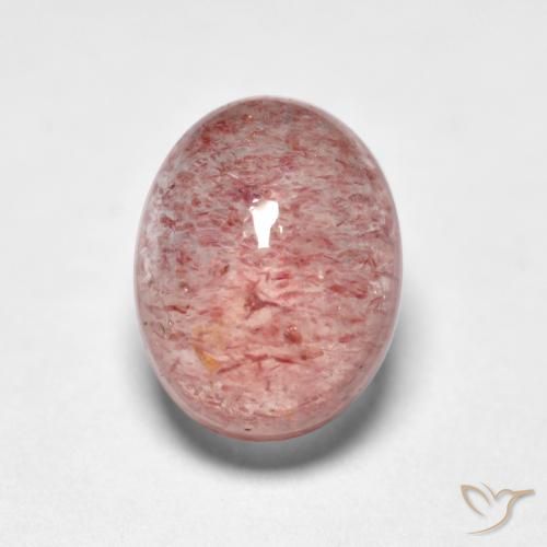 1.70ct طبيعي وردى متوسط كوارتز الفراولة, بيضوي, شفاف