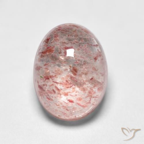 1.83ct طبيعي وردى العلكة فاتح كوارتز الفراولة, بيضوي, شفاف