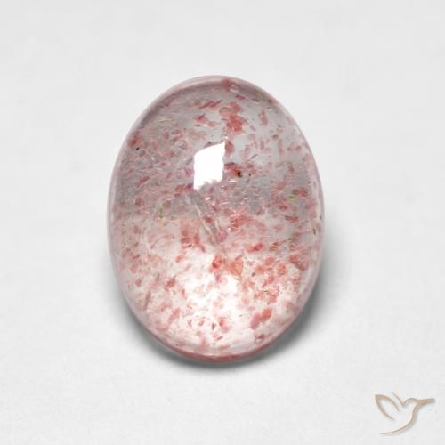 1.27ct طبيعي وردي فاتح كوارتز الفراولة, بيضوي, شفاف