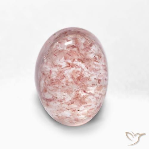 2.00ct طبيعي وردي فاتح كوارتز الفراولة, بيضوي, نصف شفاف
