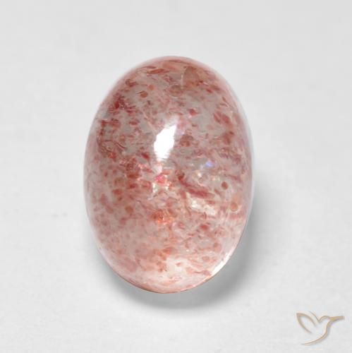 1.15ct طبيعي وردى متوسط كوارتز الفراولة, بيضوي, شفاف