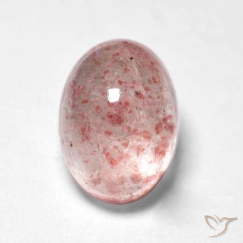 1.28ct طبيعي وردى ترابى كوارتز الفراولة, بيضوي, شفاف