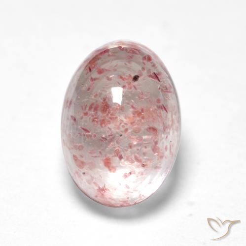 1.21ct طبيعي وردي فاتح كوارتز الفراولة, بيضوي, شفاف