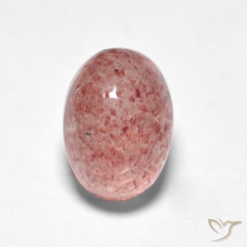 1.19ct طبيعي وردى غامق كوارتز الفراولة, بيضوي, نصف شفاف