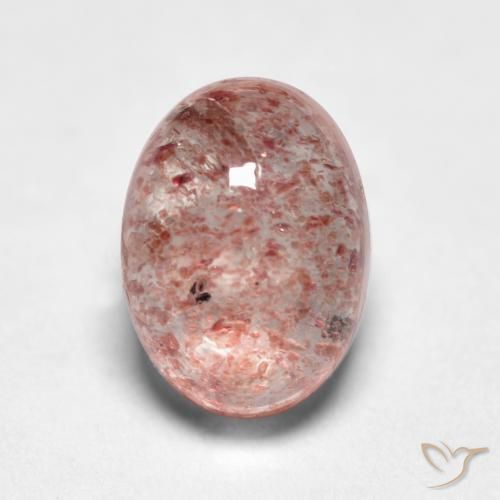 1.16ct طبيعي وردي فاتح كوارتز الفراولة, بيضوي, نصف شفاف