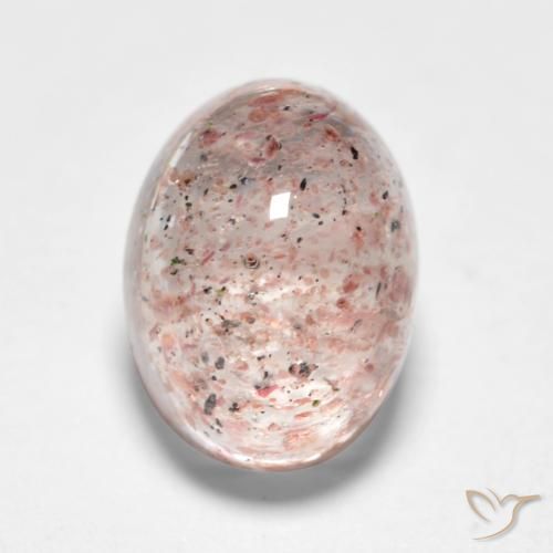 1.77ct طبيعي وردي فاتح كوارتز الفراولة, بيضوي, نصف شفاف