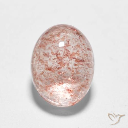 1.88ct طبيعي وردي فاتح كوارتز الفراولة, بيضوي, نصف شفاف