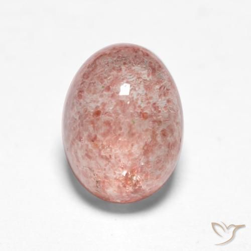 1.53ct طبيعي وردي فاتح كوارتز الفراولة, بيضوي, نصف شفاف