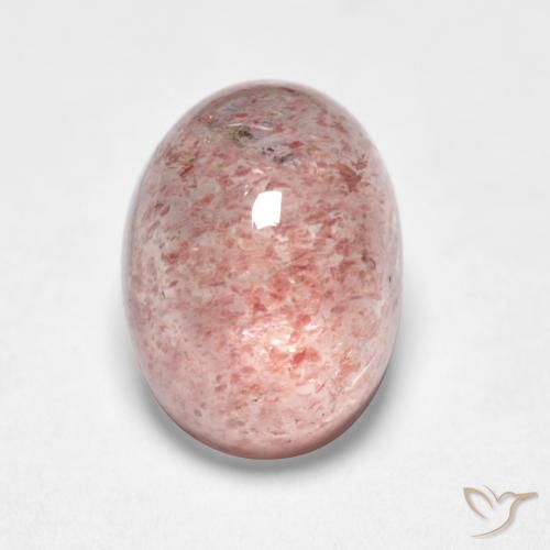 1.75ct طبيعي وردي فاتح كوارتز الفراولة, بيضوي, نصف شفاف