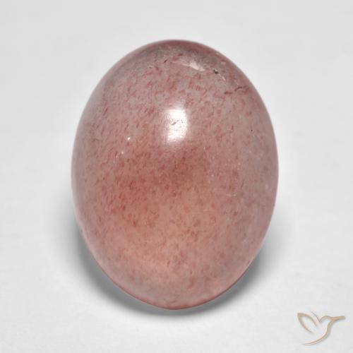 7.34ct طبيعي درجة اللون الوردى كوارتز الفراولة, بيضوي, نصف شفاف