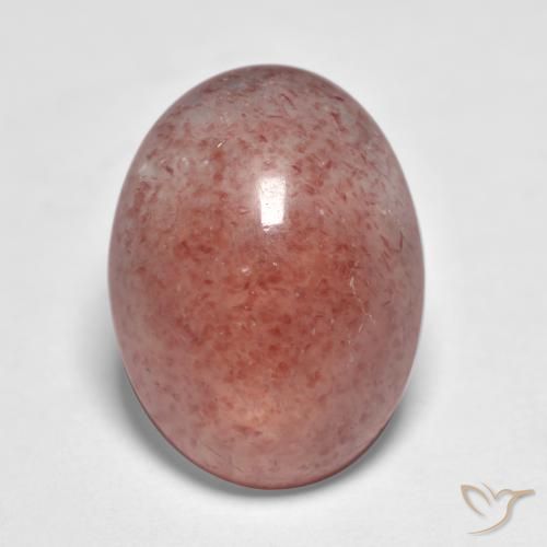 7.41ct طبيعي أحمر قرميدى كوارتز الفراولة, بيضوي, نصف شفاف