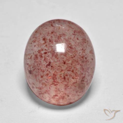 6.93ct طبيعي وردى زهرى غامق كوارتز الفراولة, بيضوي, نصف شفاف