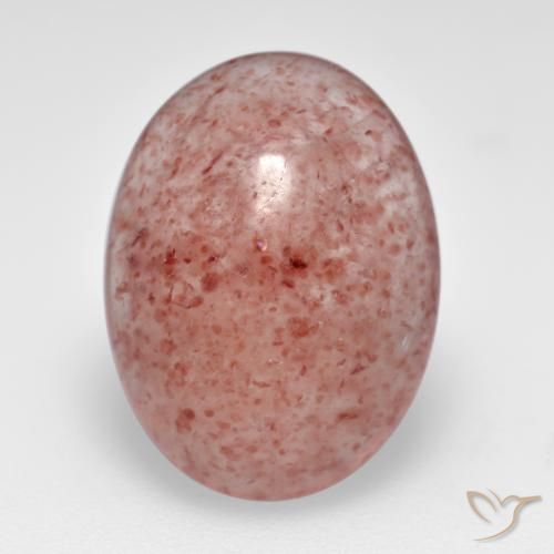 6.60ct طبيعي وردى فاتح-متوسط كوارتز الفراولة, بيضوي, نصف شفاف