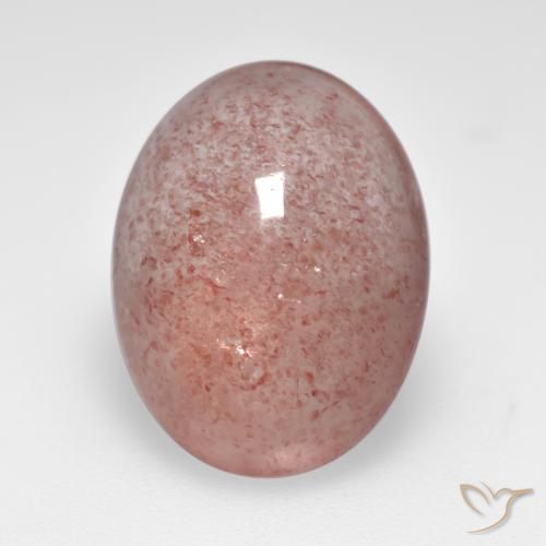 8.33ct طبيعي وردى متوسط كوارتز الفراولة, بيضوي, نصف شفاف