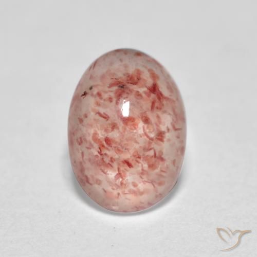 0.83ct طبيعي وردى متوسط كوارتز الفراولة, بيضوي, شفاف