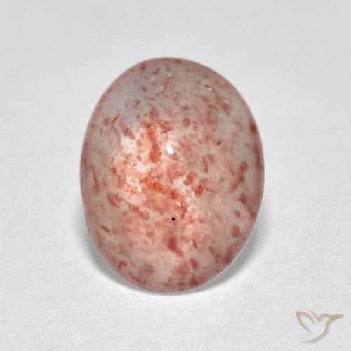 0.96ct طبيعي وردى متوسط كوارتز الفراولة, بيضوي, شفاف