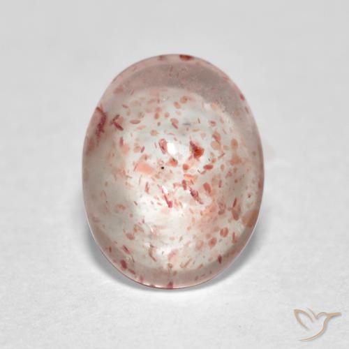 1.00ct طبيعي وردى برتقالى كوارتز الفراولة, بيضوي, شفاف