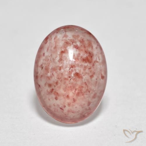 1.04ct طبيعي وردى متوسط كوارتز الفراولة, بيضوي, نصف شفاف