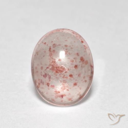 0.90ct طبيعي وردي فاتح كوارتز الفراولة, بيضوي, شفاف