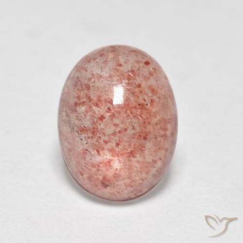 1.20ct طبيعي وردى ترابى كوارتز الفراولة, بيضوي, نصف شفاف