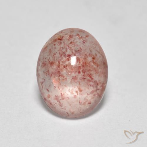 1.02ct طبيعي وردي فاتح كوارتز الفراولة, بيضوي, شفاف