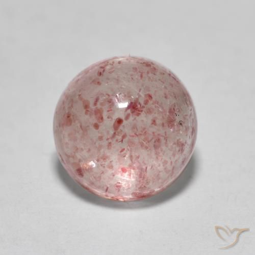 1.63ct طبيعي وردي فاتح كوارتز الفراولة, دائري, نصف شفاف