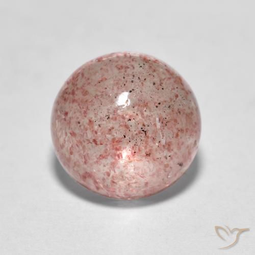2.35ct طبيعي وردى ترابى كوارتز الفراولة, دائري, نصف شفاف