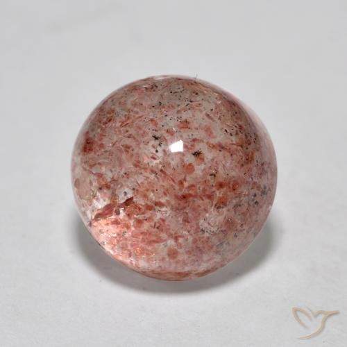 2.90ct طبيعي وردى زهرى كوارتز الفراولة, دائري, نصف شفاف