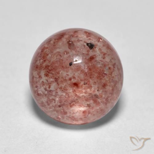 1.86ct طبيعي وردى زهرى كوارتز الفراولة, دائري, نصف شفاف