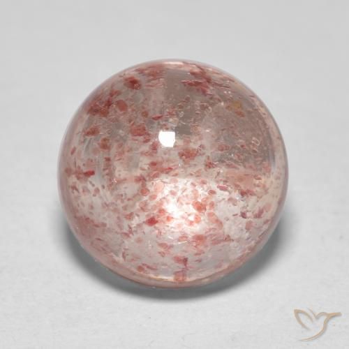 2.59ct طبيعي وردى متوسط كوارتز الفراولة, دائري, شفاف