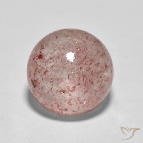 2.77ct طبيعي وردى متوسط كوارتز الفراولة, دائري, نصف شفاف