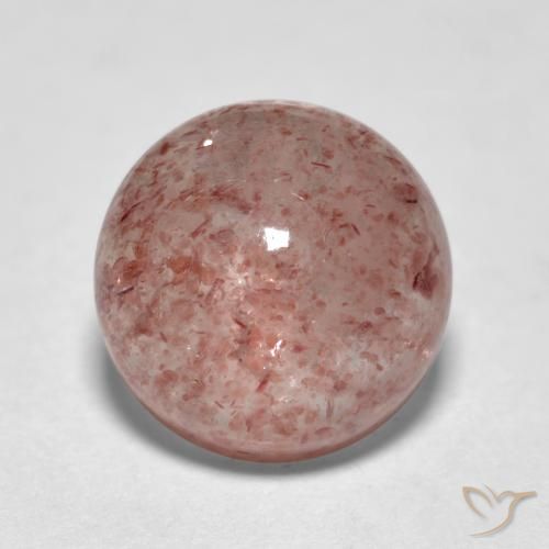 2.47ct طبيعي وردى متوسط كوارتز الفراولة, دائري, نصف شفاف