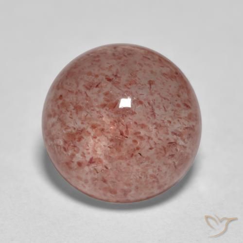3.56ct طبيعي وردى زهرى فاتح كوارتز الفراولة, دائري, نصف شفاف