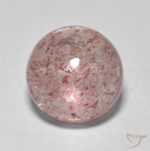 2.69ct طبيعي وردي فاتح كوارتز الفراولة, دائري, نصف شفاف