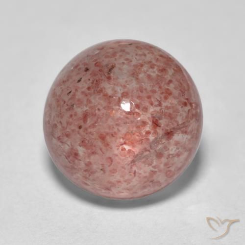 2.89ct طبيعي وردى متوسط كوارتز الفراولة, دائري, نصف شفاف