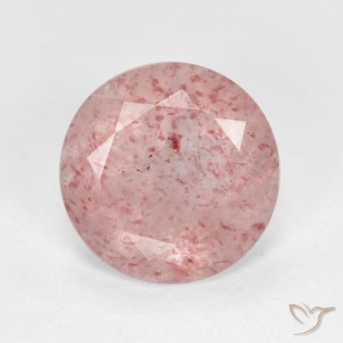 2.40ct طبيعي وردي فاتح كوارتز الفراولة, دائري, نصف شفاف