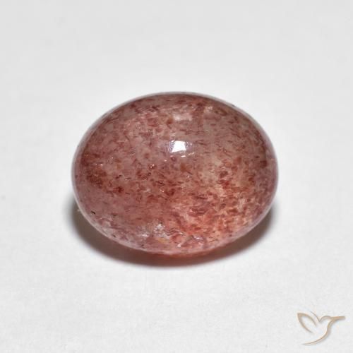 2.53ct طبيعي أحمر قرميدى كوارتز الفراولة, بيضوي, نصف شفاف