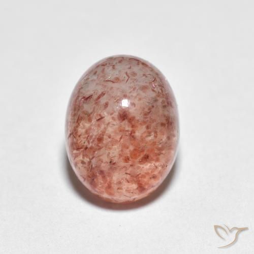 2.47ct طبيعي أحمر القرميد فاتح كوارتز الفراولة, بيضوي, شفاف