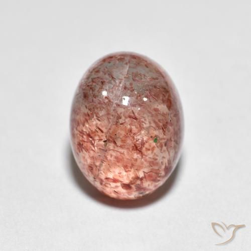 2.46ct طبيعي أحمر القرميد فاتح كوارتز الفراولة, بيضوي, شفاف