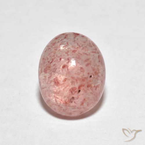 2.43ct طبيعي وردى متوسط كوارتز الفراولة, بيضوي, شفاف