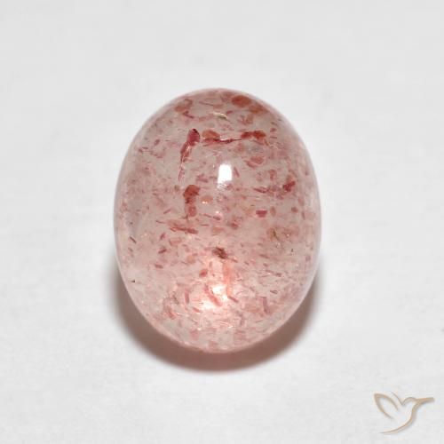 2.81ct طبيعي وردى ترابى كوارتز الفراولة, بيضوي, شفاف