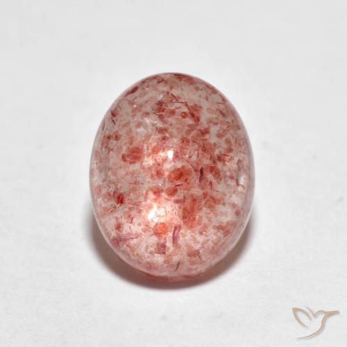 2.56ct طبيعي وردى متوسط كوارتز الفراولة, بيضوي, شفاف