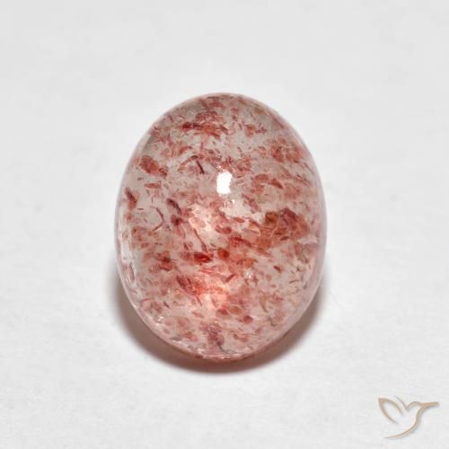 2.21ct طبيعي وردى متوسط كوارتز الفراولة, بيضوي, شفاف